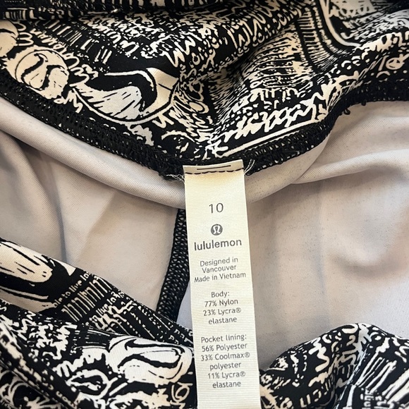 lululemon Wunder Train High Rise Tight 25” Tear It Up Alpine White Black size 10 - Picture 7 of 7